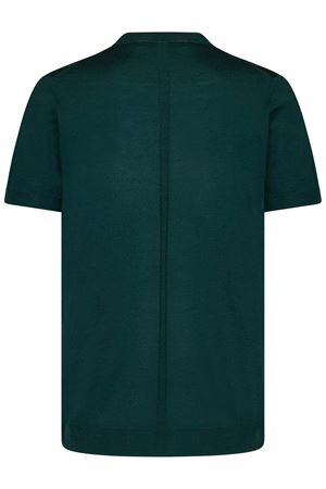 T-shirt in maglia di lana merino extra fine verde LOW BRAND | L1MFW24256684V044